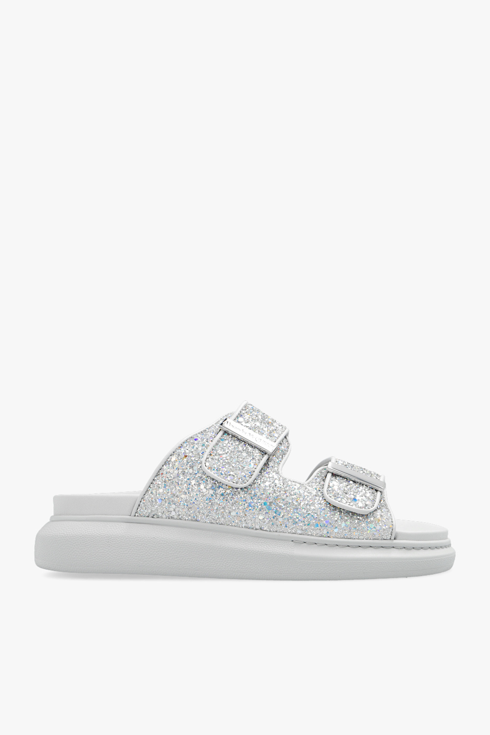 Silver Glitter slides Alexander McQueen IetpShops Australia